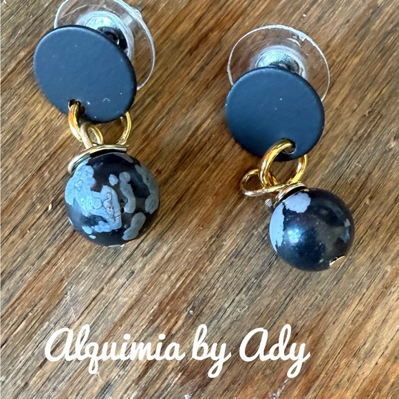 Alquimia Black Earrings obsidian - Picture 1 of 1